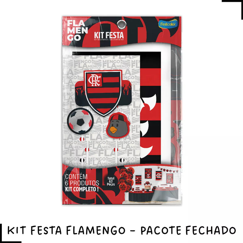 Kit Festa Aniversário Time Flamengo - Decoração C/ 54 Peças