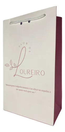 50 Sacolas De Papel Personalizada Com Logo 25x15x8cm