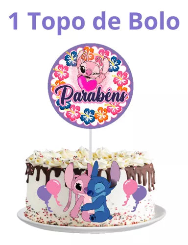 Kit Festa Completa 68pçs Stitch Decoração Aniversário