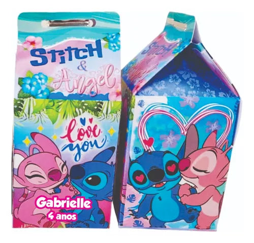Lembrancinha Stitch E Angel Caixa Milk Pct C/30 Unidades